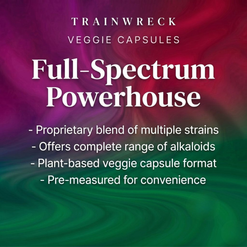 Trainwreck Kratom Veggie Capsules